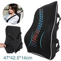 FLAVORA Memory Foam Lumbar Support Pillow in Black | Size: 100 cm x 190 cm