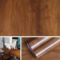 FLAVORA Wood Grain Self Adhesive Vinyl Roll in Brown | Size: 0.6m2