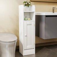 EONLION Slim Bathroom Floor Storage Cabinet in White