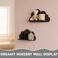 EONLION Black Set of 2 Cloud Shape Display Shelf | Size: 500mm