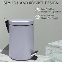 EONLION Grey 3 LITRE SMALL BIN BATHROOM | Size: 100 cm