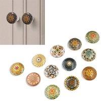 KORVIXA Set of 10 Colourful Round Ceramic Door Knobs