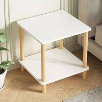 Kelvenix 2 Tier Small Square Sofa Side Table white | Size: 0.6m2