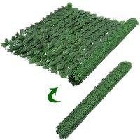 FLAVORA 5M Artificial Ivy Leaf Fence Hedge Garden Wall Privacy Balcony Screen in Green | Size: 100 cm x 100 cm