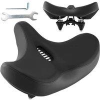 FLAVORA Bike Saddle Soft Cushioned Large Bicycle Cruise Seat Pad in Black | Size: 0-12 m