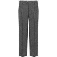 David Luke Men's Regular Fit Senior School Trousers in Grey | Size: 32R