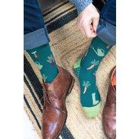 Sock Talk Men's Vegetable Gardening Bamboo Socks Green | Size: 7-11