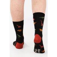 Sock Talk Men's Colourful Dinosaur Bamboo Socks - Black/Multi | Size: 7-11