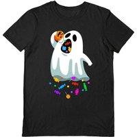 Benjimoji Men's Hungry Ghost Ghost T-Shirt in Black | Size: XL