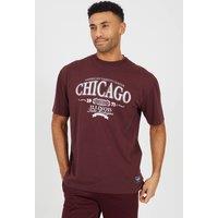 Brave Soul Men's Cotton Jersey Graphic T-Shirt in Burgundy | Size: Medium