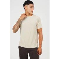 Brave Soul Men's Classic Crew Neck T-Shirt in Light Stone | Size: Small