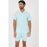 Brave Soul Men's Revere Collar Shirt in Mint | Size: Medium