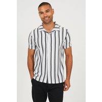Brave Soul Men's Revere Collar Shirt in White | Size: Small