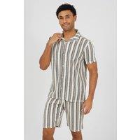 Brave Soul Men's Revere Collar Shirt in White | Size: XL
