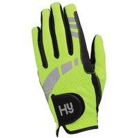 Hy5 Men's Extreme Reflective Softshell Riding Gloves in Yellow | Size: Medium