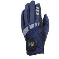 Hy5 Men's Extreme Reflective Softshell Riding Gloves in Navy | Size: Medium