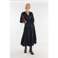 Shnoo Women's Tiers Wrap Over Maxi Dress in Black | Size: 10