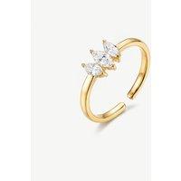 MUCHV Women's Adjustable Ring With Marquise Stones in 18k Gold