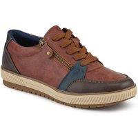 Pavers Women's Zip & Lace Multi-Tone Trainers in Tan | Size: 7