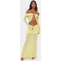 EGO Women's Low Rise Maxi Skirt in Lemon | Size: 12