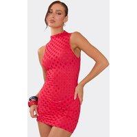 EGO Women's Textured Mini Dress in Red | Size: 6
