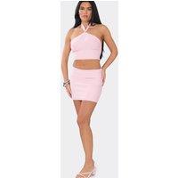 EGO Women's Bandage Mid Rise Mini Skirt in Baby Pink | Size: 6