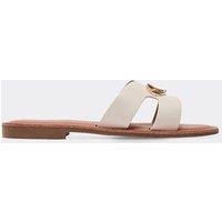 EGO Women's Faux Leather Sandals in Cream | Size: 7