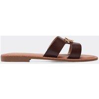 EGO Women's Faux Leather Sandals in Dark Brown | Size: 6