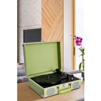 Living and Home Vintage Green Suitcase Turntable with Built-in Speakers