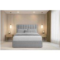 Chester & Oakley Lunar Plush Divan Bed Base 4 Drawers - 54 Headboard in Silver | Size: Small Double