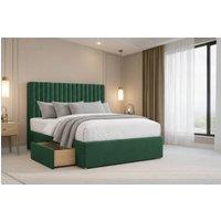 Chester & Oakley Lorenzo Plush Divan Bed Base 4 Drawers - 26 Headboard in Emerald | Size: Small Double