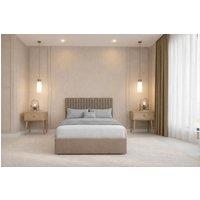 Chester & Oakley Lorenzo Plush Divan Bed Base 2 Drawers Same Side - 54 Headboard in Taupe | Size: Small Double