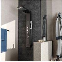 Living and Home Modern Exposed Shower Tower Panel in Black