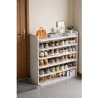 ExtraStar 6 Tier Shoe Rack Entryway Storage Cabinet White