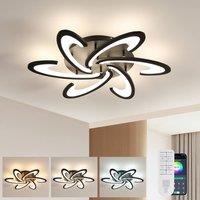Pheashine Modern LED Ceiling Light, Dimmable 3000-6500K with Remote, Acrylic in Black