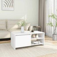 Berkfield Home Coffee Table White 102x50x45 cm Engineered Wood | Size: 102 x 50 x 45 cm