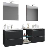 VCM 3 pcs. Washing room washbasin Badinos XXL in Black