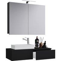 VCM 3tlg washroom washbasin Gudas cabinet in Black