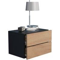 VCM Wooden wall hanging bedside table Usal L 45 cm in Black