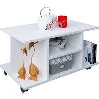 VCM Wood Sofatic Coffee Table Rolls Findula in White