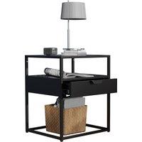 VCM Metal bedside table side table Flokas M in Black