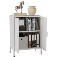 VCM Steel chest of drawers sideboard Flokas S in White