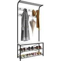 VCM Wardrobe bench shoe rack Taliro in White