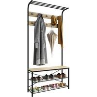 VCM Wardrobe bench shoe rack Taliro in Light Oak
