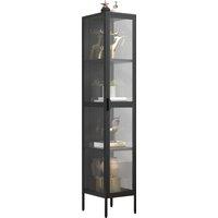 VCM Steel Glass Showcase Floka XL in Black