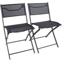 VCM 2-piece garden chair Folding chair Sumila in Black