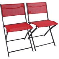 VCM 2-piece garden chair Folding chair Sumila in Red