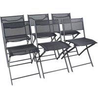 VCM 6-piece garden chair Folding chair Sumila in Black