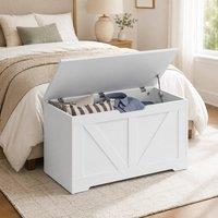 STILVORA Storage Box 100L with Safety Hinge White