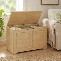 STILVORA Storage Chest 100L with Safety Hinges in Natural